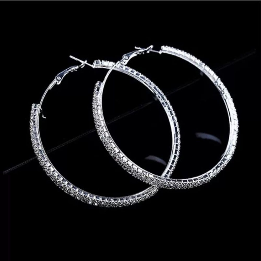 Full Crystal Hoop Earrings for Women 2021 Fashion